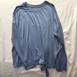 Hyba Blue Tie Front Athleisure Top XXL